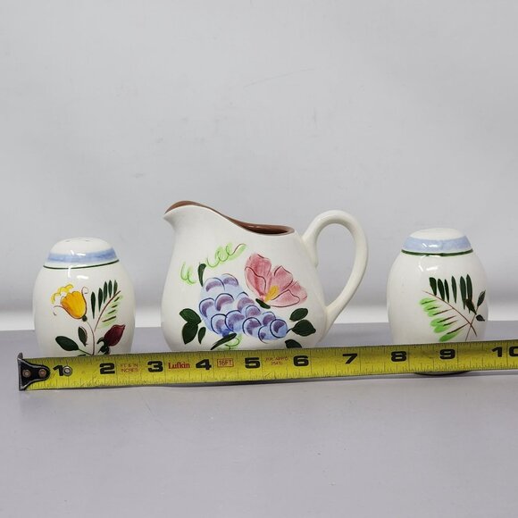 Vintage Stangl Handcrafted Earthenware Creamer & Salt Pepper Shakers Set - Picture 10 of 14